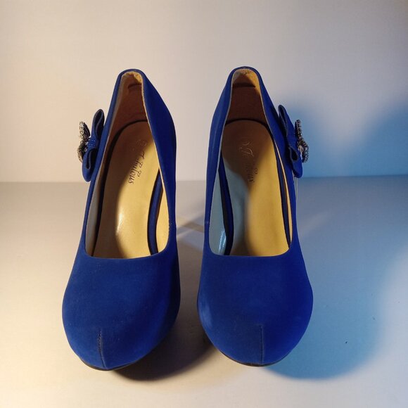 FABULOUS IVORI- 89 ROYALE BLUE SIZE 8 1/2 HIGH HEEL SHOES - Picture 2 of 6
